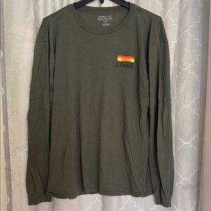 O'Neill Green Long Sleeve Tee Casual Crew Neck